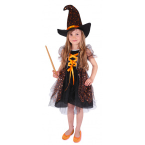 Rappa Detský kostým čarodejnice/Halloween hviezdička (M) EKO