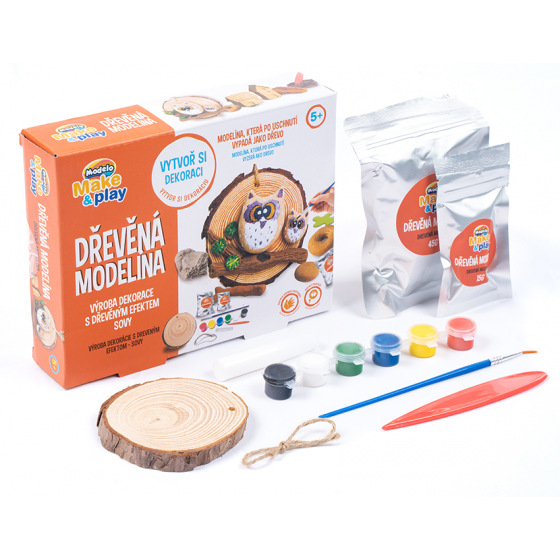 Modelo Mac Toys MODELO Samotvrdnoucí hmota efekt dřeva - sovy