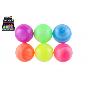 Teddies Galaxy Piłka kolorowa gumowa 5,5 cm na baterie ze światłem 6 kolorów 12 szt. w kartonie