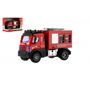 Teddies Auto hasiči plast 13cm na spätné natiahnutie v krabičke 17x12x8cm