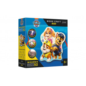 Trefl Drewniane puzzle Trefl Junior 50 elementów Funny Psi Patrol/Psi Patrol 19,5x23,5cm w pudełku 20x20x6cm