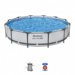 Bestway Aufstellpool rund Steel Pro MAX, Kartuschenfilter, Durchmesser 3,66m, Höhe 76cm