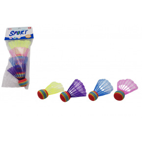 Teddies Piłki/kosze do badmintona kolorowe 4 szt. plastikowe w woreczku 10,5x27x5cm