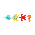 Teddies Spiel Fische/Angler mit Rute 26cm Kunststoff 5 Farben auf Karte 15,5x49x2cm