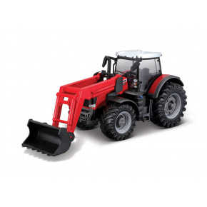 Bburago - FARMLAND, Traktor Massey Ferguson 8740S s předním nakladačem, 10cm