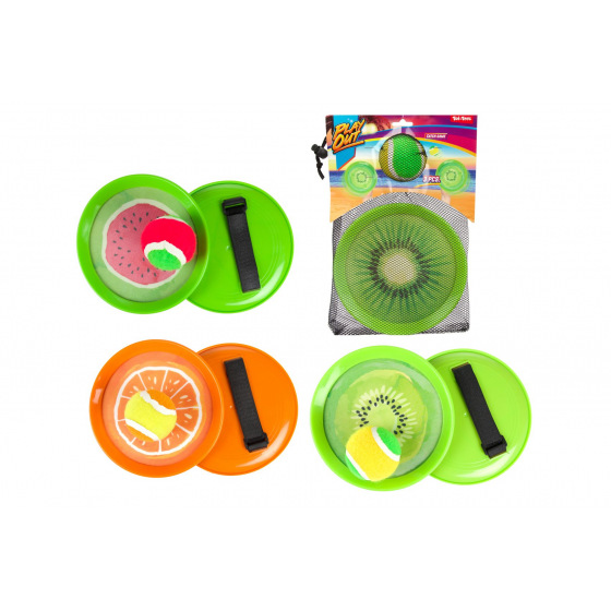 Teddies Lambáda/Catch ball hra s loptičkou na suchý zips ovocie 18cm 3 druhy