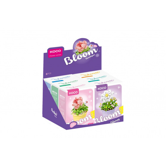 KOCO Stavebnice mini KOCO Květina v květináči plast 6 druhů
