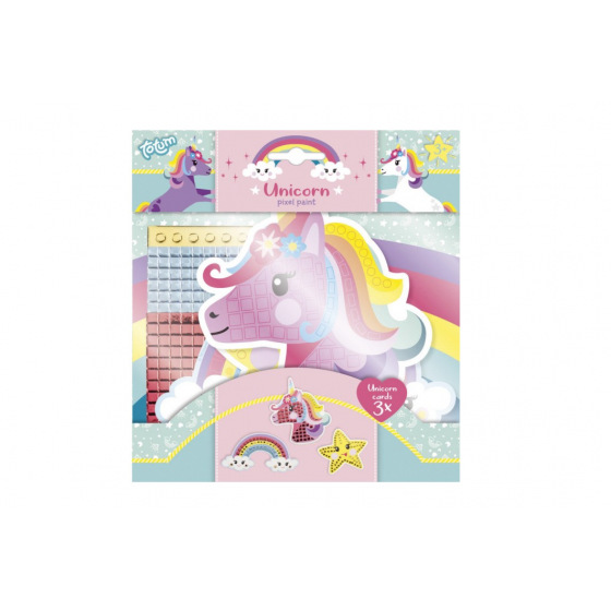 Lowlands Mozaika barevná třpytivá jednorožec nalepovací v sáčku