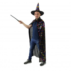 Rappa Plášť čarodejnícky s klobúkom pre dospelých