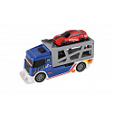 Teddies Auto ciężarówka transporter + auto plastikowe 15cm na wolny bieg 2 kolory