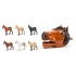 FAUNICA Koňská hlava s figurkami koní, 6ks