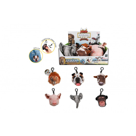 Teddies Plüsch-Tieranhänger 8-10cm mit Batterie und Sound, 6 verschiedene Arten