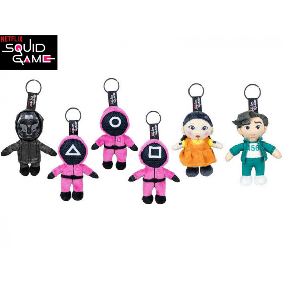 Mikro Trading Hra na oliheň Squid Game postavy plyšové 12cm přívěšek na klíče 6druhů