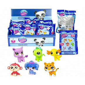 Figurka Littlest Pet Shop gumovací mix druhů v sáčku 24ks v boxu