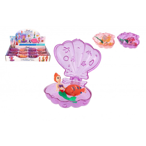 Teddies Meerjungfrau aus Kunststoff 10cm mit Zubehör, verschiedene Arten in Muschel 11x5x10cm