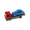 Dromader Dromedár Auto odťahovka Welly Scania P320 + auto kov/plast 15 cm mix druhov v krabičke 18,5 × 10 × 6 cm