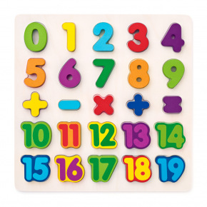 Woody Puzzle - číslice masivní na desce