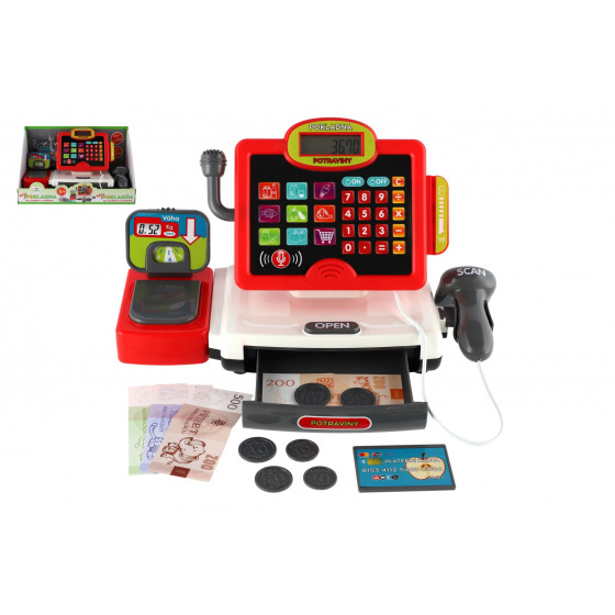 Teddies Kleine digitale Plastikkasse mit Batterie, mit Ton und Licht, in Schachtel 35x22x17cm