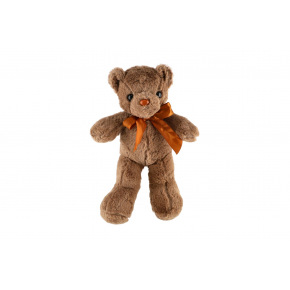 Teddies Medveď/Medvedík s mašľou plyš 30cm hnedý