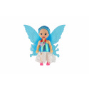 Teddies Puppe Fee mit Flügeln aus Kunststoff 10cm 4 Farben auf Karte
