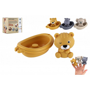 Lodičky gumové do vany se zvířátky 6ks v krabičce 18m+ Lodičky gumové do vany se zvířátky 6ks v krabičce 18m+