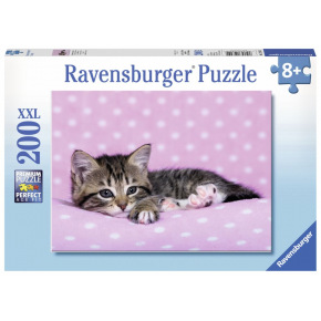 Ravensburger Roztomilé koťátko na růžové dece 200 dílků
