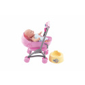 Teddies Miminko/panenka kloubová 12cm v kočárku 10x14x18cm plast s doplňky v sáčku