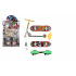 Teddies Set Skateboard zum Schrauben, Finger-Scooter, Waveboard aus Kunststoff mit Zubehör, verschiedene Arten auf Karte 16x30cm