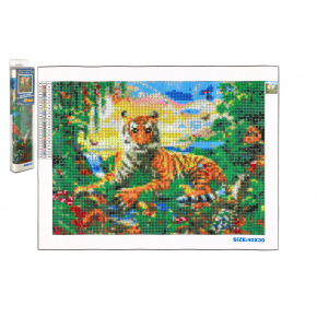 SMT Creatoys Diamentowy obraz Tygrys 40x30cm z akcesoriami w blistrze 7x34x3cm