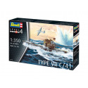 Revell Plastic ModelKit ponorka 05154 - German Submarine Type VII C/41 (1:350)