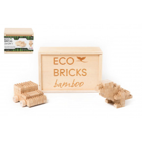 Stavebnice dřevěná 45ks ECO Bricks v dřevěné krabičce 15x9,5x11,5cm