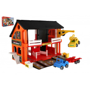 Auto servis 2 patra + 3 auta plast v krabici 59x39x15cm  Wader