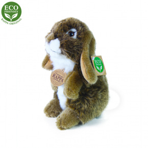 Rappa Brązowy pluszowy królik stojący 18 cm ECO-FRIENDLY