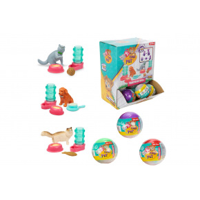 Teddies Überraschungskugel aus Kunststoff 6cm Tier mit Zubehör, Farbmix