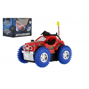 Teddies Auto kaskadérské plast 9x9cm na baterie se světlem, zvukem v krabičce 14x10cm