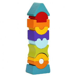 Rappa Balansująca wieża IX - drewniana układanka 11 elementów