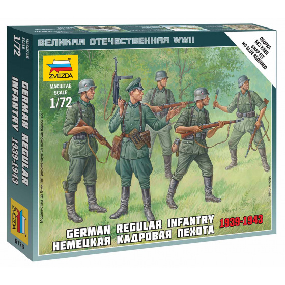 Zvezda Wargames (WWII) figurky 6178 - German Regular Infantry 1939-43 (1:72)