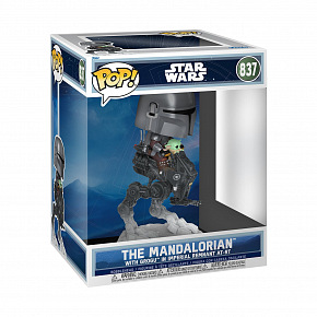 Funko POP Rides DLX: M&G- The Mandalorian w/Grogu in AT-RT