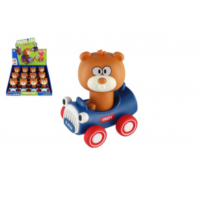 Teddies Medvěd/Medvídek Zmáčkni a jeď plast 9x11cm na setrvačník