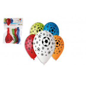 Smart Balloons Balonek/Balonky nafukovací fotbal 12'' průměr 30cm 5ks v sáčku