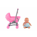 Teddies Miminko/panenka kloubová 12cm v kočárku 10x14x18cm plast s doplňky v sáčku