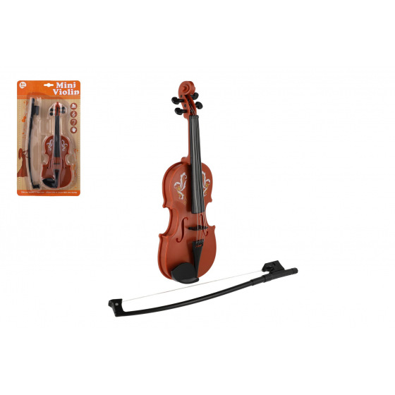 Teddies Geige/Viola aus Kunststoff 26cm auf Karte 19x34,5x4cm