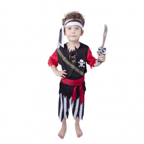 Rappa Dziecięcy kostium pirata z szalikiem (S) e-pakiet
