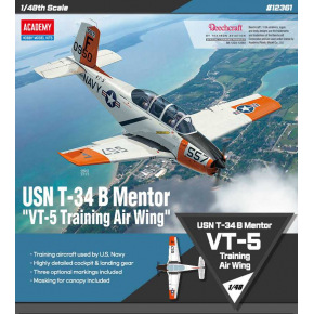 Academy Model Kit lietadlo 12361 - USN T-34B Mentor "VT-5 Training Air Wing" (1:48)