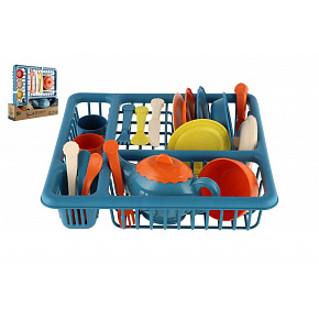 Teddies Abtropfgestell für Geschirr mit Geschirr aus Kunststoff in der Box 29,5x28x7cm Teddies Abtropfgestell für Geschirr mit Geschirr aus Kunststoff in der Box 29,5x28x7cm