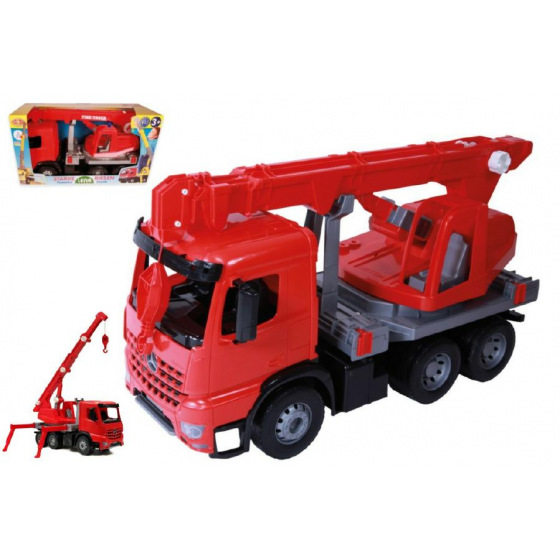 LENA Auto jeřáb plast 70cm 3-osý Mercedes Actros v krabici