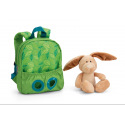 NICI Batůžek 21x26cm s plyšákem Zajíček 25cm, zelený