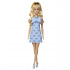 Mattel Barbie modelka - šaty s modrými mašlemi