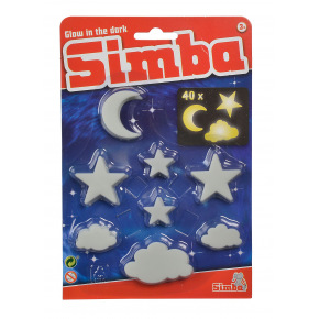 Simba Świat Zabawek Simba GID Błyszczące chmury, księżyc i gwiazdy 40 elementów