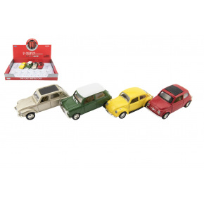 Teddies Auto retro 11cm kov/plast na baterie se světlem na zpětné natažení mix druhů